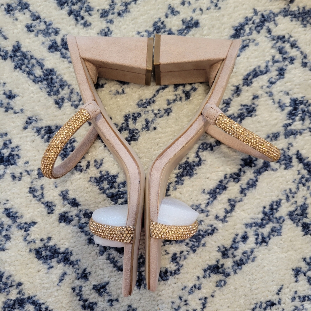 NWT Steve Madden Lilah Blush sparkle heeled sandal - Picture 5 of 10